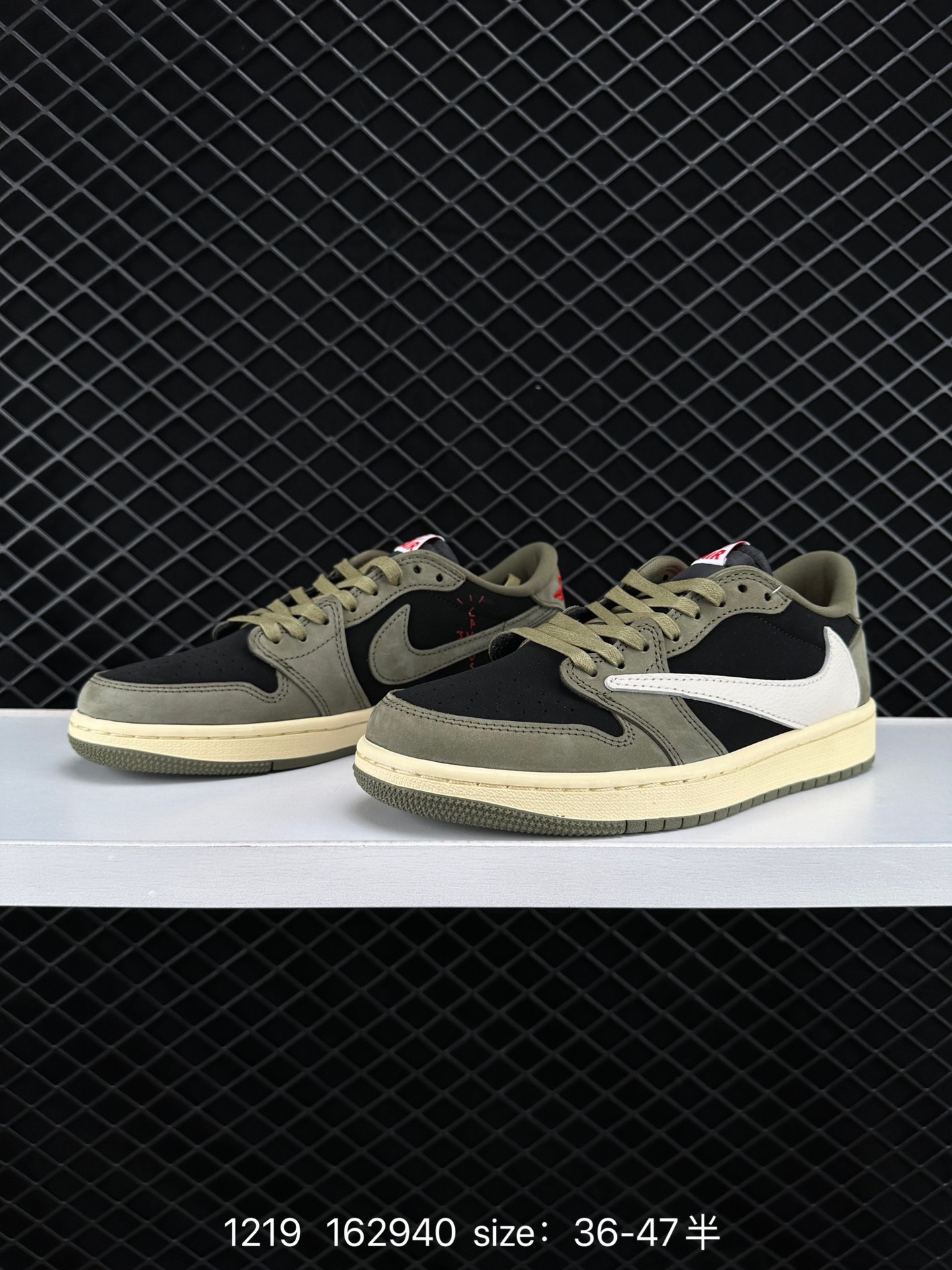 fragment design x Travis Scott x Nike Air Jordan 1 Low OG SP”Black/Green Toe“